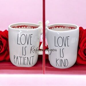 Rae Dunn - ‘Love Is Patient/Love Is Kind’ ceramic mug 2-sided. NWT. Firm!